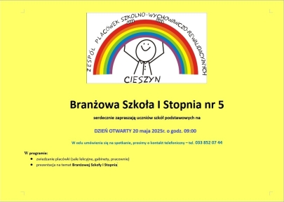 Szkoła Branżowa I Stopnia zaprasza na Dzień Otwarty